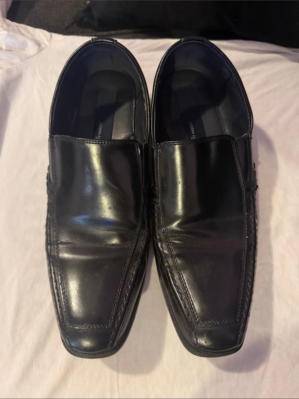 Joseph Abboud Black Leather Slip-On Loafers